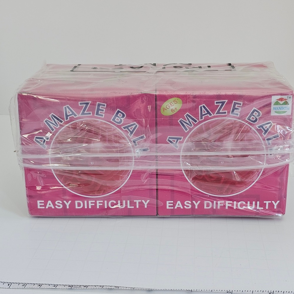 2 Pack Wanbosi Red Maze Ball 3D Puzzle Game Easy Difficulty Teens Adults NEW